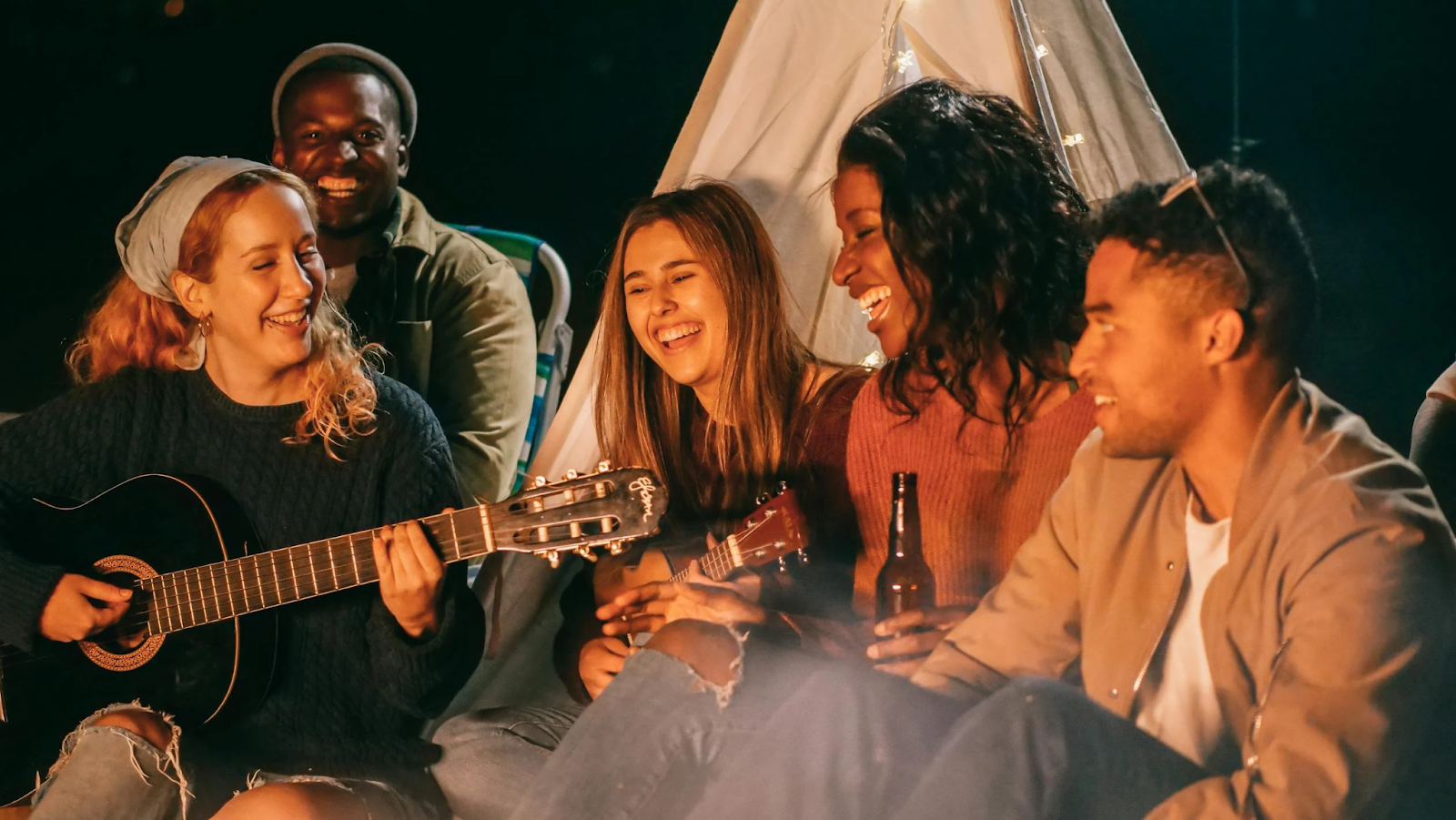 A group of friends singing 