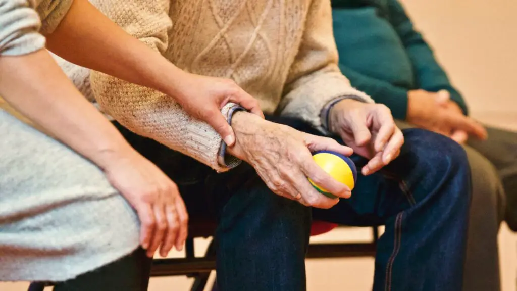 Caregiver helping an elderly person